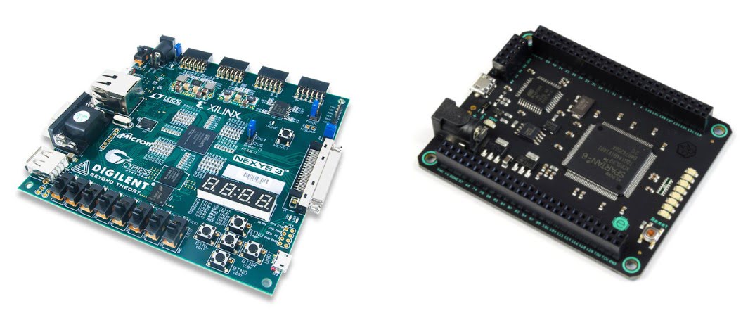Xillinx Nexys 3 and Mojo v3 — They are all Spartan-6 based.